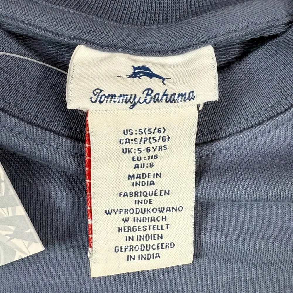 NWT TOMMY BAHAMA Boys Sweatshirt France Racing Graphic Size S 5/6 Preppy NEW‎